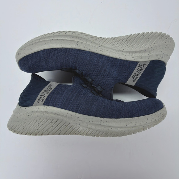 Skechers Ultra Flex 3 Men Size 7 Navy Blue Right Away Slip Ins Hand Free Stretch - Picture 4 of 12